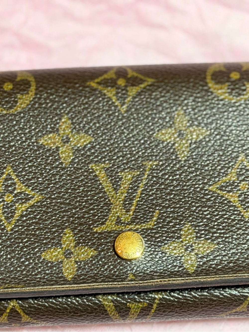 Louis Vuitton Monogram Canvas Dark Brown and Gold Snap Wallet-Tresor